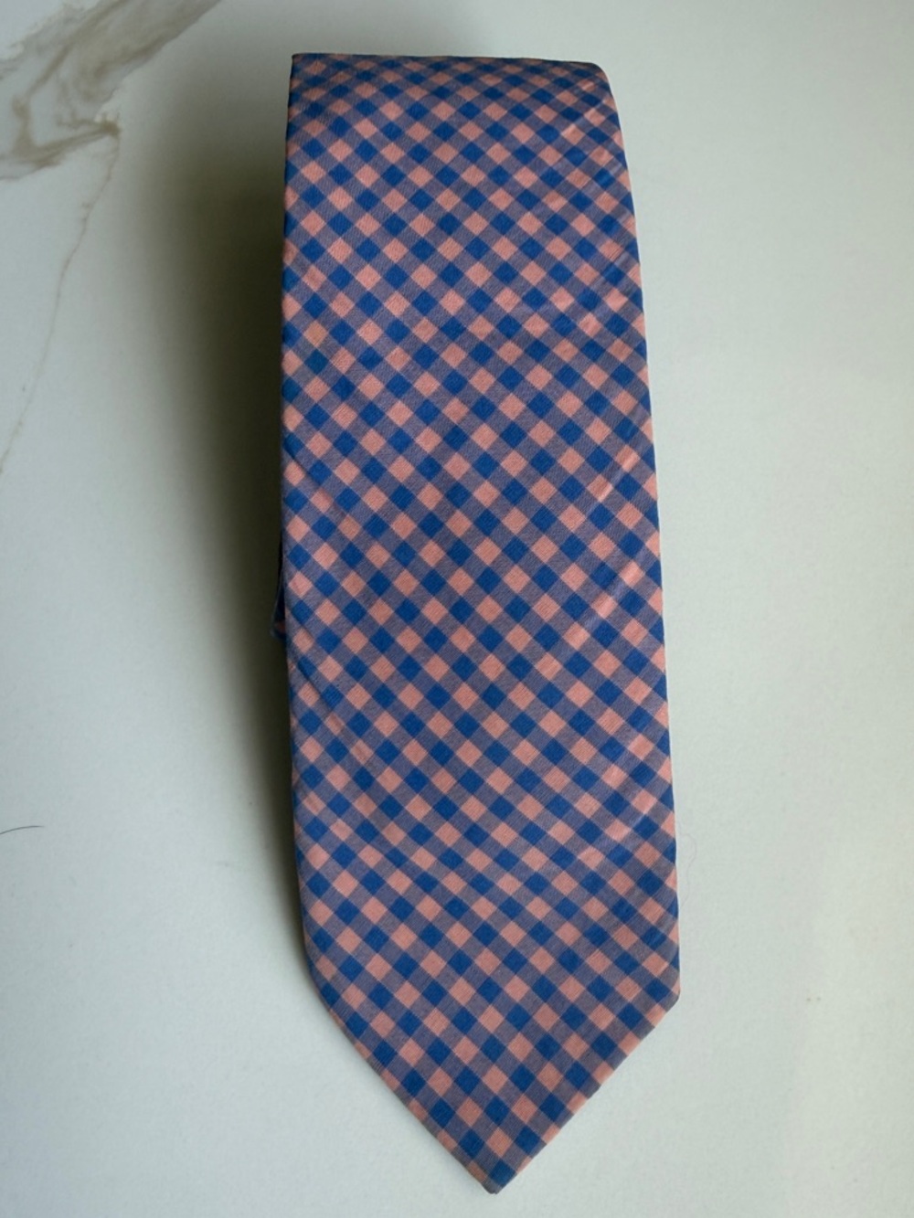 J. Crew Pink and Blue Checked Tie